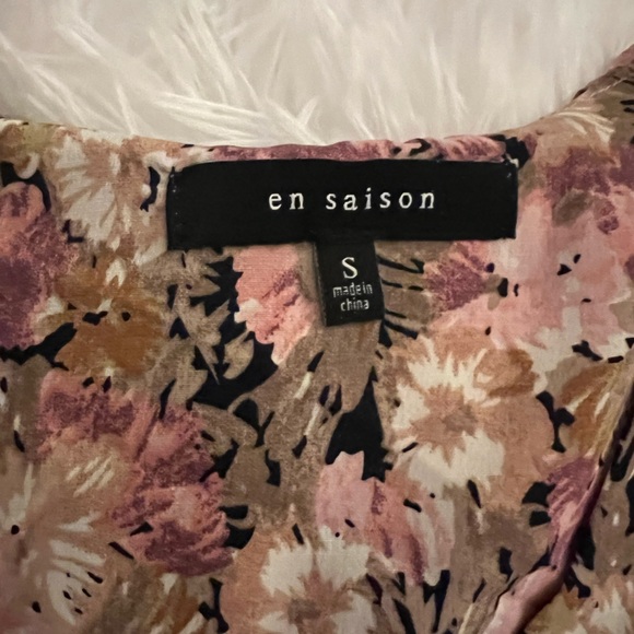 EN SAISON FLORAL BOHO TIE UP CROP TOP BLOUSE - Picture 13 of 14